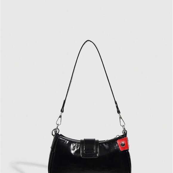 Women's Y2K Star Embroidery Shoulder Bag Mini Chain Hobo Purses - Picture 6 of 7